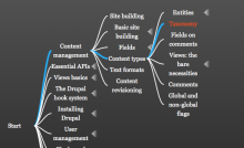 A tree with topics sorted according to requirements/dependencies.
